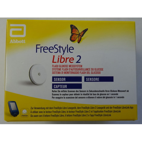 1 Sensor de Freestyle Libre 2 leitor mg/dL ou mmol/L