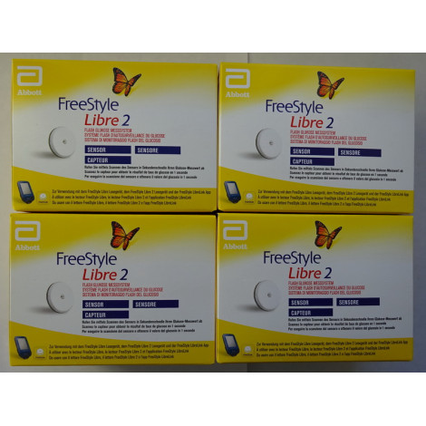 4 Sensores de estilo libre-Libre-2-Lector mg/dL o mmol/L