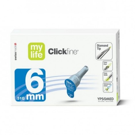 mylife Clickfine 6m m x 0,25 mm con DiamondTip 100 unidades