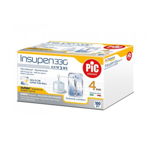 Insupen 33 G de 4 mm, 100 Pièces